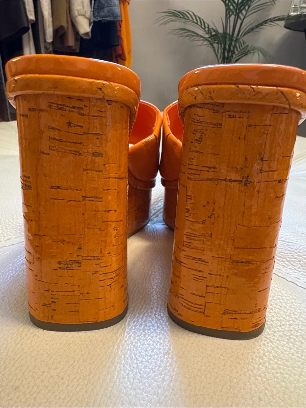 🧡 NEW Orange Wedge Sandals - Women 7